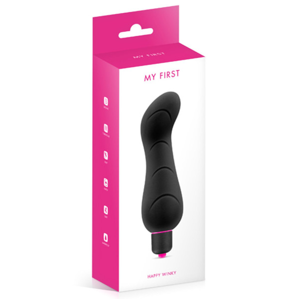 Vibromasseur noir 7 vitesses courbé point G waterproof 